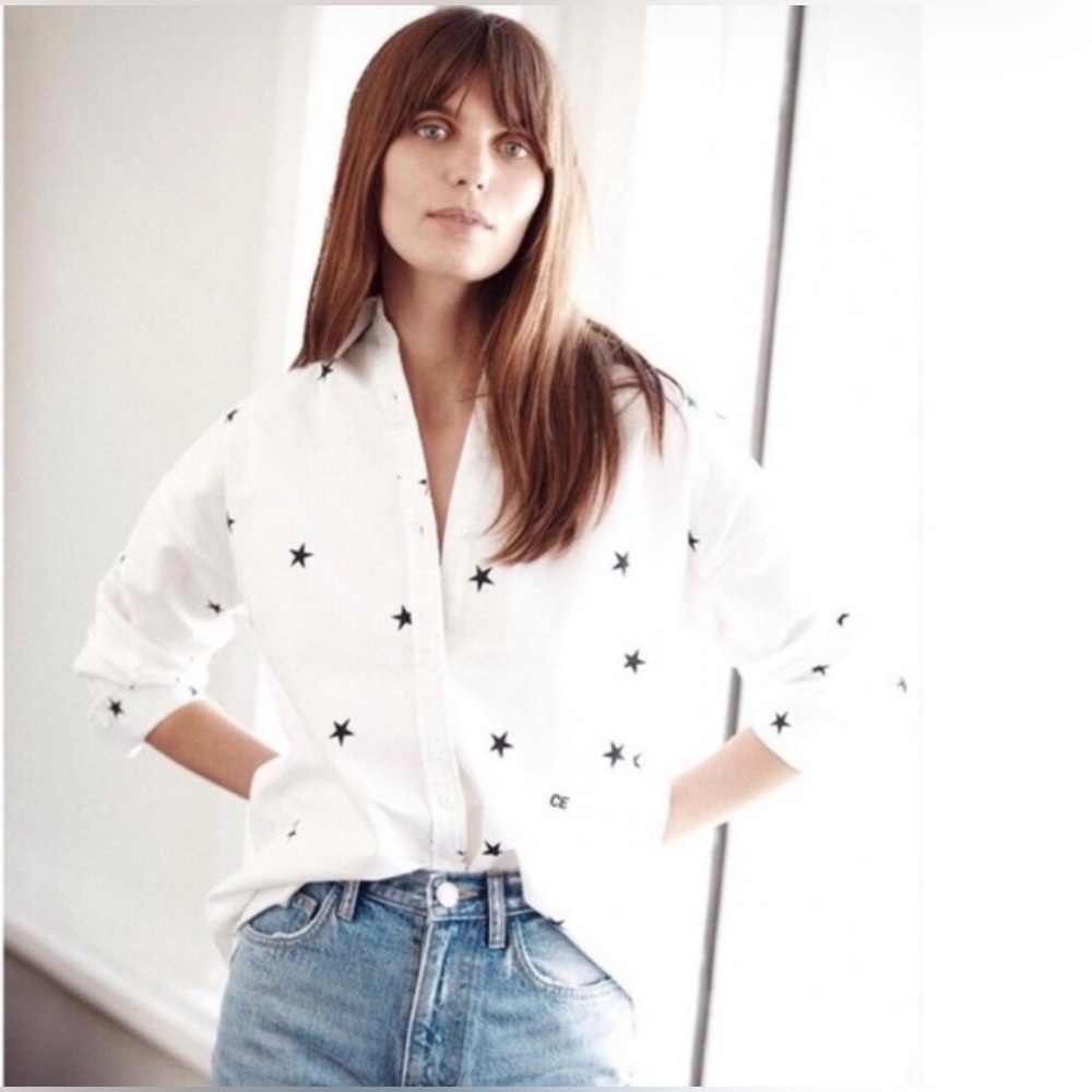 Current/Elliott White Star Print Shirt, Size 3